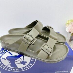 Birkenstock Arizona Essentials Sandal Slide Khaki EVA EU 45 Men US 12- 12.5 Wide